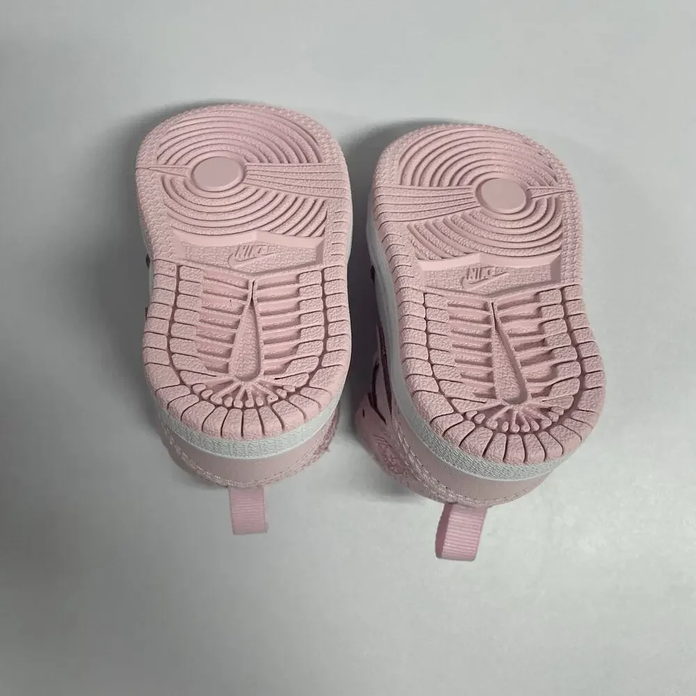 Air Jordan 1 Mid TD Pink Foam Fire Red DQ8425 608 Size 3 C Toddler Baby Crib